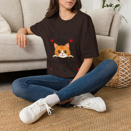 Life Is Better With Cat T-Shirt — Customizable Pet Lover Tee