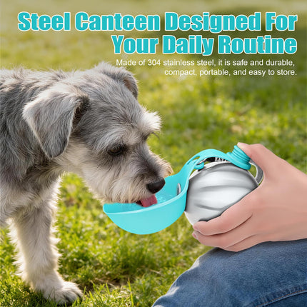 Outdoor pet water bottle with bowl