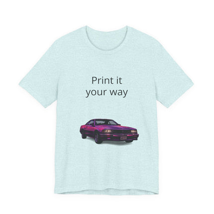 Retro Purple Muscle Car Tee — "Print it your way" Graphic T-Shirt