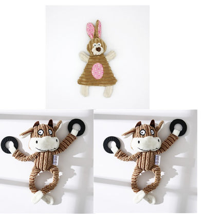Plush Donkey Dog Toy – Squeaky Chew Toy for Puppies & Dogs