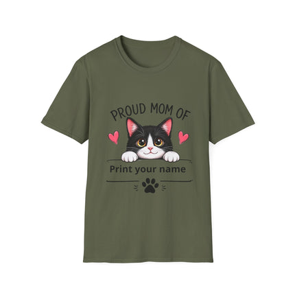 Personalized Proud Mom of Cat Shirt | Custom Cat Mom Gift with Pet Name