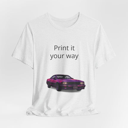 Retro Purple Muscle Car Tee — "Print it your way" Graphic T-Shirt