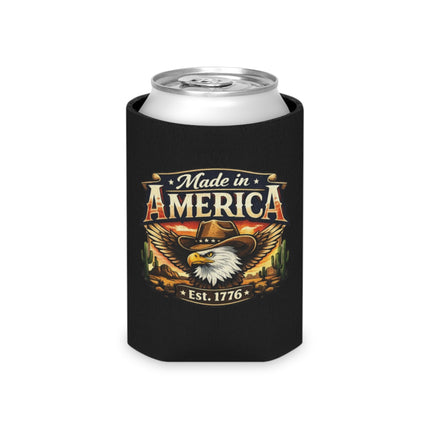 Made in America Can Cooler — Patriotic Bald Eagle Beer Koozie (Est. 1776)