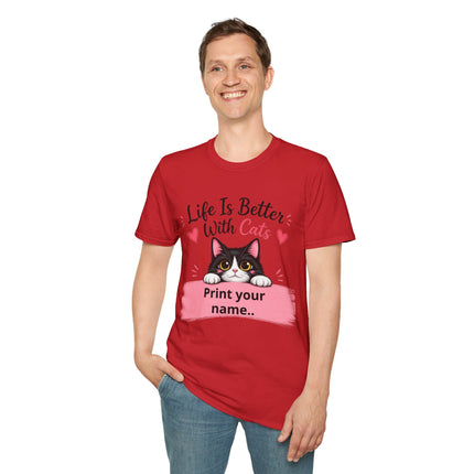 Personalized Life Is Better With Cats T-Shirt – Custom Cat Lover Gift