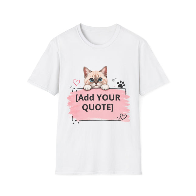 Personalized Cat Peeking T-Shirt – Add Your Own Quote | Cute Kitten Gift