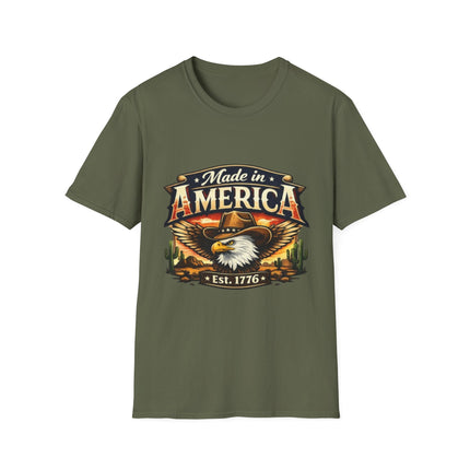 Made in America T-Shirt — Vintage Eagle Patriotic Tee (Est. 1776)