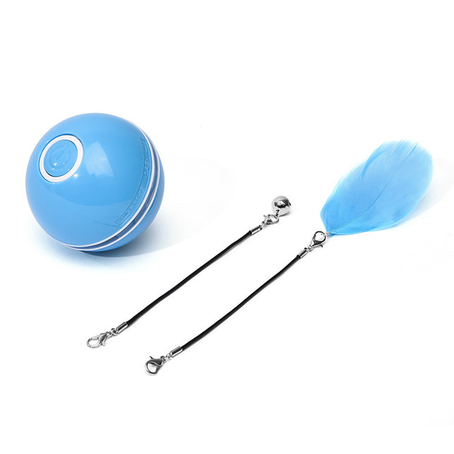 LED Interactive Rolling Cat Toy Ball – USB Rechargeable Automatic Pet Toy