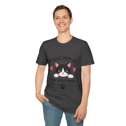 Personalized Proud Mom of Cat Shirt | Custom Cat Mom Gift with Pet Name