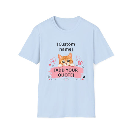 Personalized Cat T-Shirt with Custom Name & Quote – Cute Kitten Lover Gift