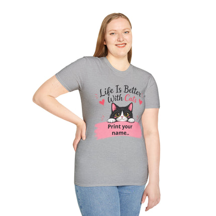 Personalized Life Is Better With Cats T-Shirt – Custom Cat Lover Gift