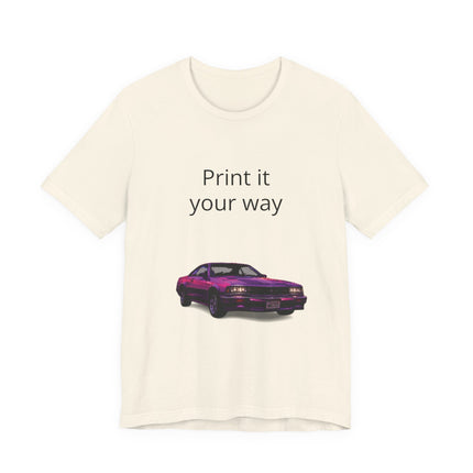 Retro Purple Muscle Car Tee — "Print it your way" Graphic T-Shirt