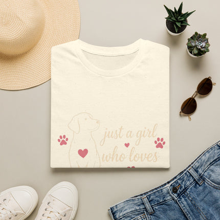 Just a Girl Who Loves Dogs Personalized T-Shirt – Custom Dog Name Gift for Women