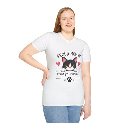 Personalized Proud Mom of Cat Shirt | Custom Cat Mom Gift with Pet Name