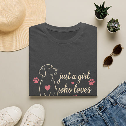 Just a Girl Who Loves Dogs Personalized T-Shirt – Custom Dog Name Gift for Women