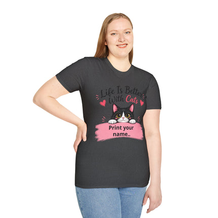 Personalized Life Is Better With Cats T-Shirt – Custom Cat Lover Gift