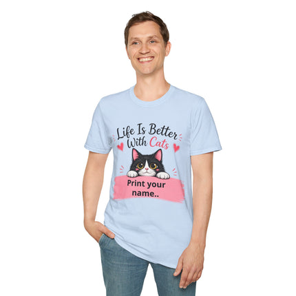 Personalized Life Is Better With Cats T-Shirt – Custom Cat Lover Gift