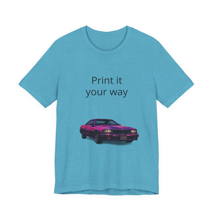 Retro Purple Muscle Car Tee — "Print it your way" Graphic T-Shirt