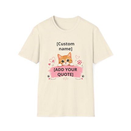 Personalized Cat T-Shirt with Custom Name & Quote – Cute Kitten Lover Gift