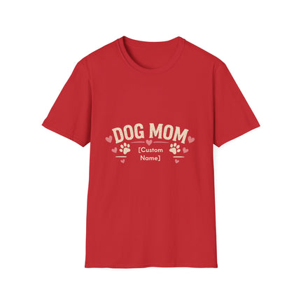 Personalized Dog Mom T-Shirt – Custom Name Gift for Dog Lovers