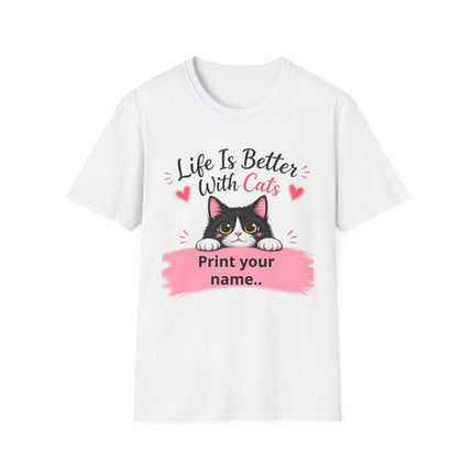 Personalized Life Is Better With Cats T-Shirt – Custom Cat Lover Gift