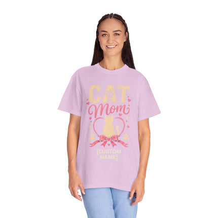 Cat Mom Personalized T-Shirt – Custom Cat Name Gift for Cat Lovers
