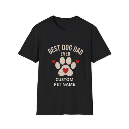 Best Dog Dad Ever Personalized T-Shirt – Custom Dog Name Gift for Dog Lovers