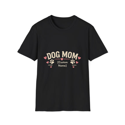 Personalized Dog Mom T-Shirt – Custom Name Gift for Dog Lovers