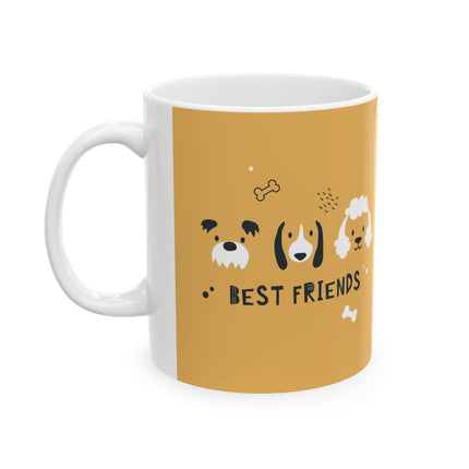 Ceramic dog pattern tea cup