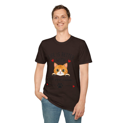 Life Is Better With Cat T-Shirt — Customizable Pet Lover Tee