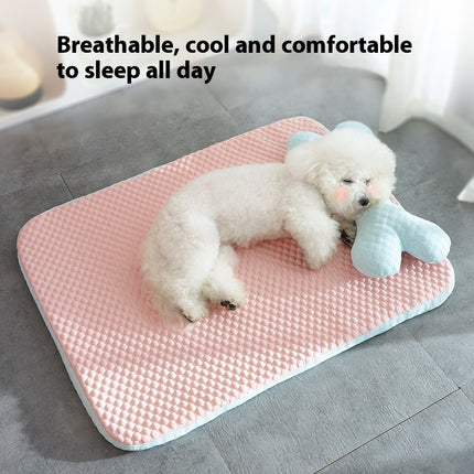 Pink cooling pet bed for small dogs