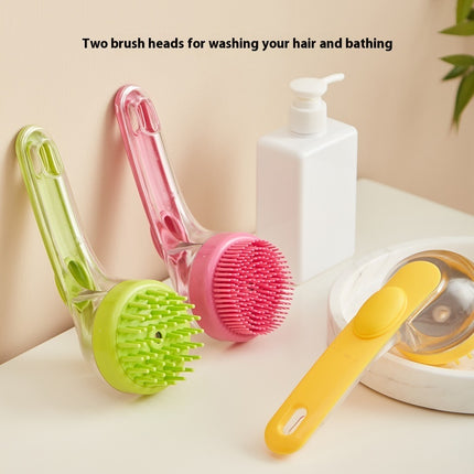 Pet bath brush with shampoo dispenser