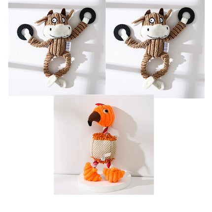 Plush Donkey Dog Toy – Squeaky Chew Toy for Puppies & Dogs