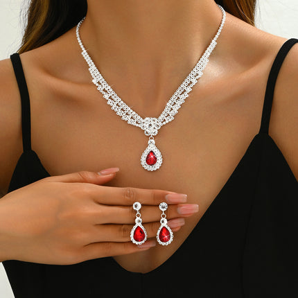 Luxury Emerald Green Crystal Necklace & Earring Set for Women – Elegant