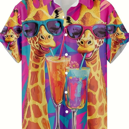 Fashion Men's Casual Floral Print Special-interest Design Shirt