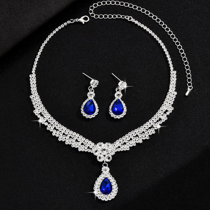 Luxury Emerald Green Crystal Necklace & Earring Set for Women – Elegant