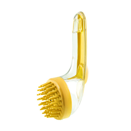 Pet Bath Brush with Shampoo Dispenser – Soft Silicone Grooming Comb for Dogs & Cats